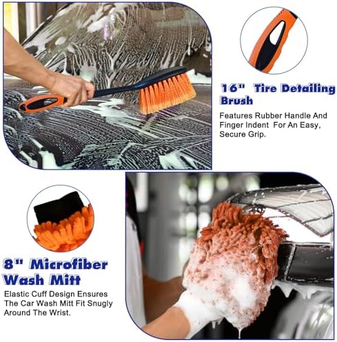 26Ft Reach Car Wash Kit with 5-20FT Telescopic Extension Pole, Car Wash Brush - Image 5