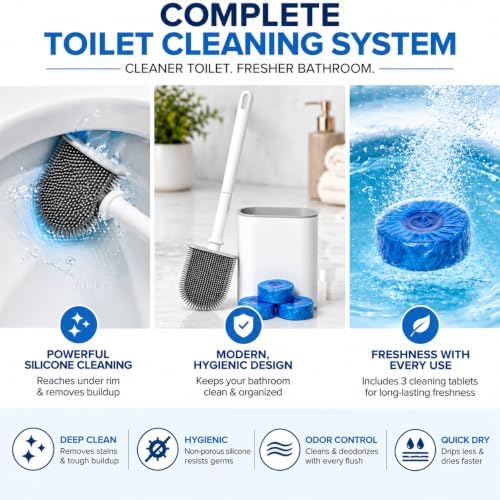 Silicone Toilet Brush and Holder Set - Image 2