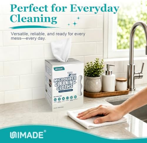 UNIMADE Microfiber Cleaning Cloth, 75 Sheets Microfiber Towels - Image 5