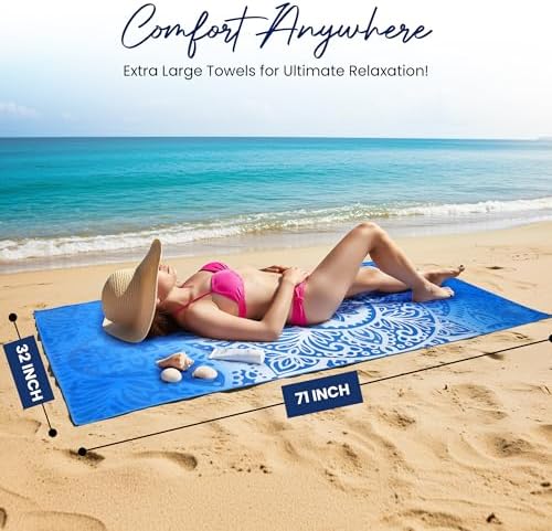 Utopia Towels Thin Lightweight Microfiber Printed Beach Towel 32x71 Inch - Image 2