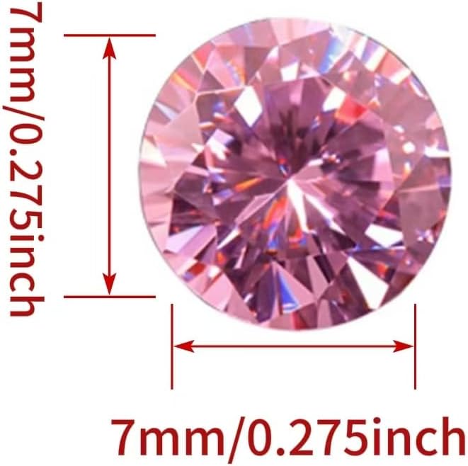 Pink Gemstone Color Cubic Zirconia Loose Beads Unset - Image 2