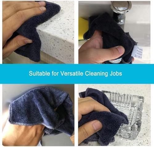 Premium 400 GSM Microfiber Cleaning Cloths, 12 Pack Ultra Absorbent Lint-Free - Image 4