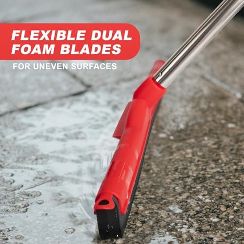 Floor Squeegee Scrubber with 51" Adjustable Pole & EVA Foam Blade – - Image 6