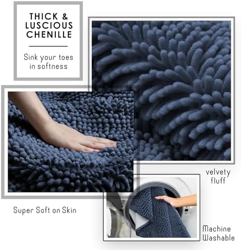 Hearth & Harbor Bathroom Rugs, Chenille Bath Mat - Image 7