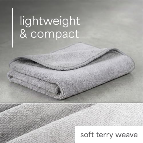 S&T INC. Microfiber Gym Towels, 3 Pack, Light Grey - Image 5