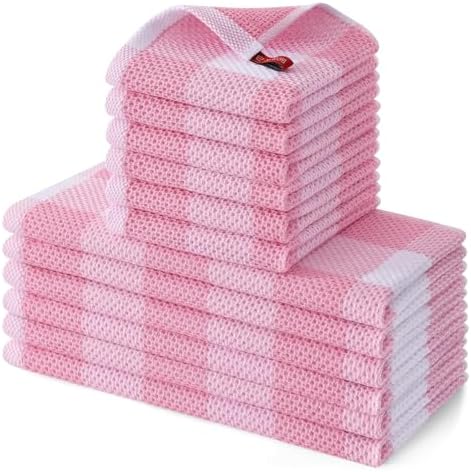 Homaxy 100% Cotton Kitchen Towels and Dishcloths Set of 12 by Homaxy