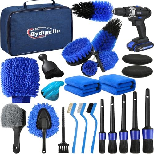 23Pcs Car Detailing Kit Detailing Brush Set Car Wash Cleaning Kit Blue by Qydipclin