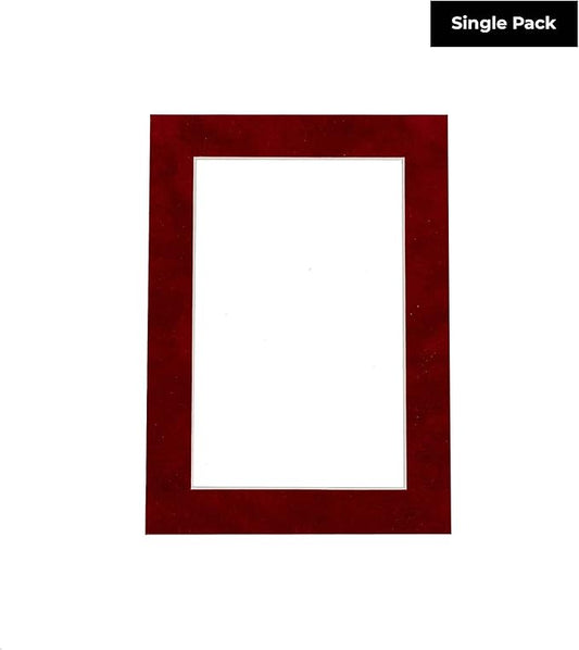 11x14 Mat Bevel Cut for 8.5x11 Photos - Acid Free Bright Red Suede Precut Matboard - For Pictures, Photos, Framing - 4-ply Thickness