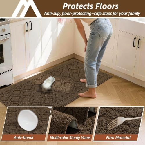 COSY HOMEER Kitchen Rugs Sets of 2 Non-Slip Washable, 60x24Inch/35X24Inch - Image 6