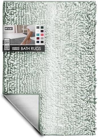 Hearth & Harbor Bathroom Rugs, Chenille Bath Mat by HearthHarbor
