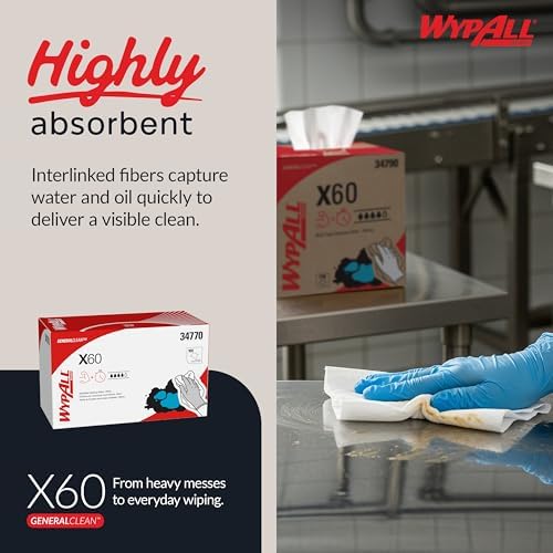WypAll GeneralClean X60 Multi-Task Cleaning Cloths, 9 x 100 Towels - Image 4