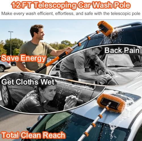 22FT Reach 6-in-1 Car Wash Brush Kit - Image 7
