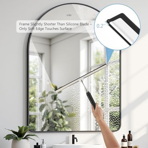 Squeegee for Shower Glass with Long Handle – Extends 13" to 48", Includes 2 - Image 3
