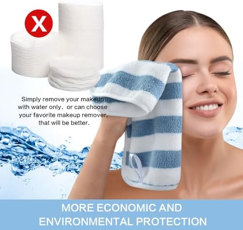Microfiber Facial Cloths Fast Drying Washcloth 12x12inch Stripes 20 pack - Image 6