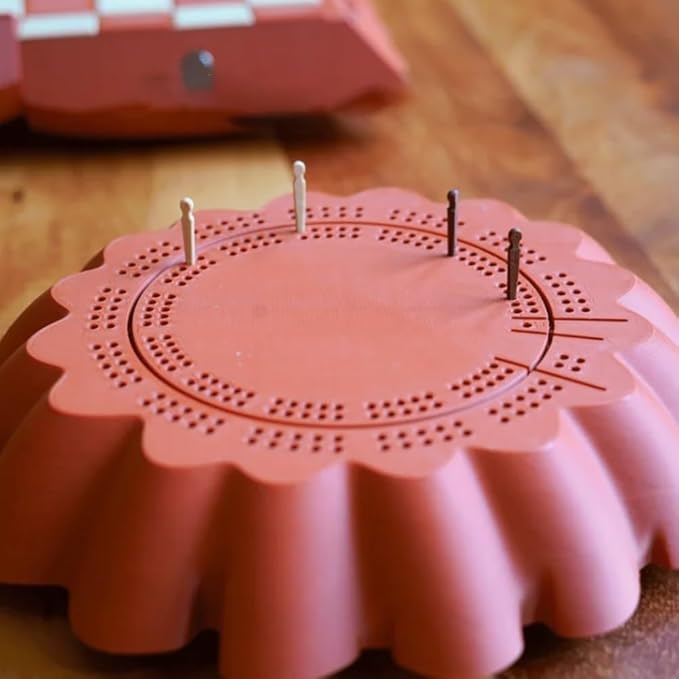 Gourd Games, Pumpkin Board Game Set, 3D Printed Multifunctional Fall Tabletop Activity with Checkers Board, Dice Tower, Card Storage, and Hidden Dice Compartment, Unrolling Pumpkin Design