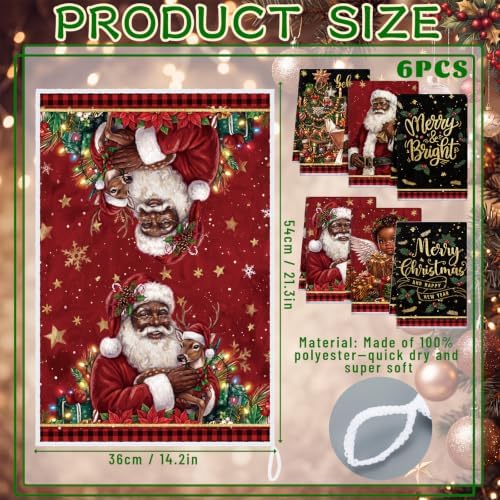 Redbaker 6 Pcs Christmas Kitchen Towels, Xmas Angel Absorbent Fast Drying Tea - Image 3
