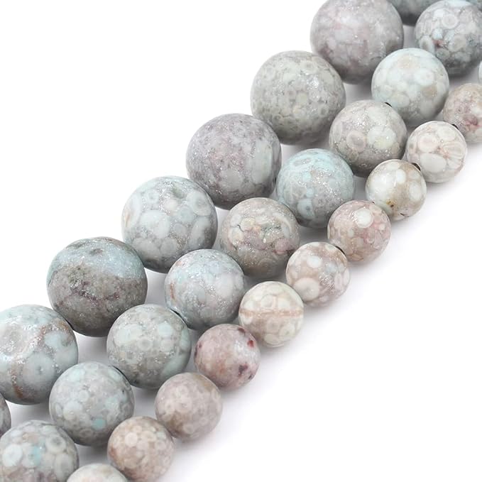 60pcs Natural Matte Cyan YuHua Gemstone Beads，6mm Frosted Round Loose Stone - Image 5