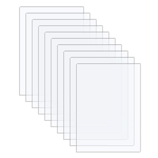 10 Pack of Acrylic Sheets 8x10-0.043" Thick Clear Extruded Plexiglass Sheets by Langaelex