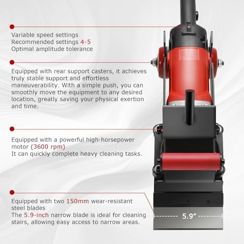 Electric Floor Scraper with 2 Blades, Detachable Handle - Image 6