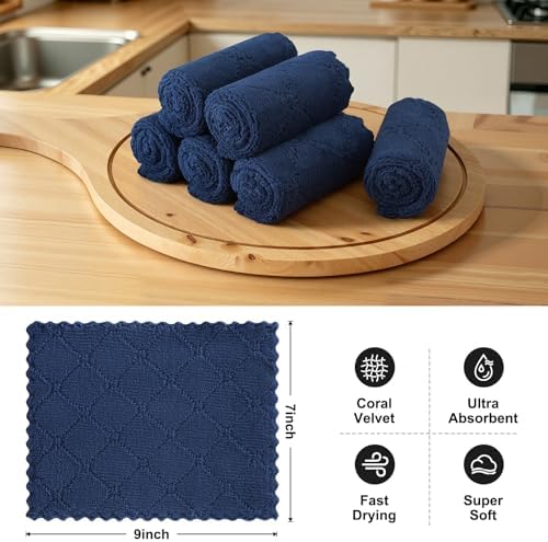 Homaxy Super Soft 12 Pack Coral Velvet Dish Cloths - Image 2