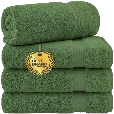 Cotton Paradise Turkish Towel Set, Soft Absorbent Quick Dry, 4 Piece Bath Towel by UNITEDHOMETEXTILE