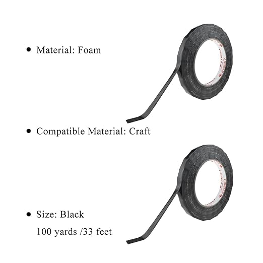 HAHIYO Black 0.5Inch Wide Floral Tape Waterproof Florist Tape Flower Wrap Adhesive Waterproof Decorative Tape for Bouquet Stem Wrapping Flower Arranging and Floral Craft, 2Rolls 200Feet/66Yard Total
