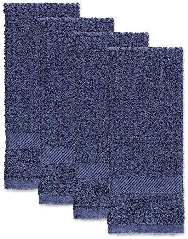 DII Basic Terry Collection Waffle Dishtowel Set, Solid French Blue, 4 Piece - Image 2