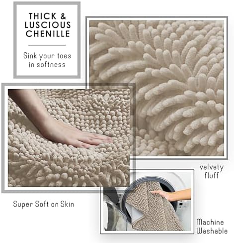 Hearth & Harbor Bathroom Rugs, Chenille Bath Mat - Image 7