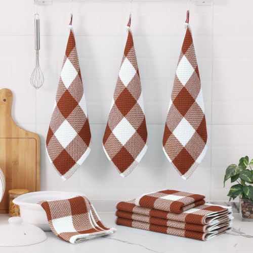 Homaxy 100% Cotton Kitchen Towels and Dishcloths Set of 8 - Image 6