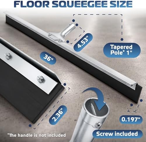 DSV Standard Garage Floor Squeegee 36’’, Neoprene Blade Asphalt Squeegee - Image 2