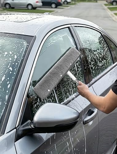 Floor Squeegee Broom with Long Handle, Heavy Duty Rubber Squeegee Kit, Scrubber - Image 4