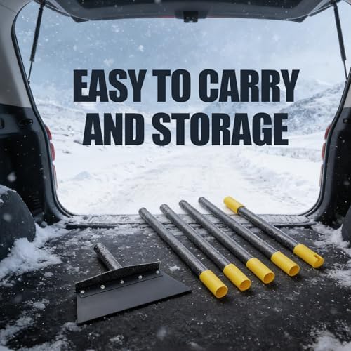 Flat Shovel for Landscaping, Heavy Duty Floor Scraper Long Handle 63", Ice - Image 5