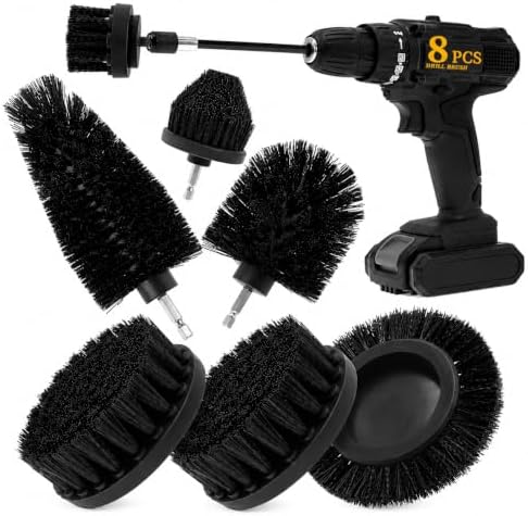 8 Pcs Drill Brush Attachment Set, Power Cleaning Scrub Brush Kit by ETOUPA