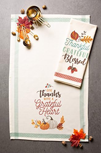 DII Fall Kitchen Towels for Kitchen Decorative Cotton Dish Towel Set, Grateful - Image 5