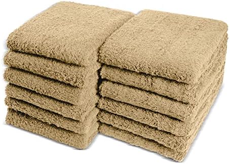 100% Cotton Chamois Cleaning Towels, 12 Pack by GrokoTextiles