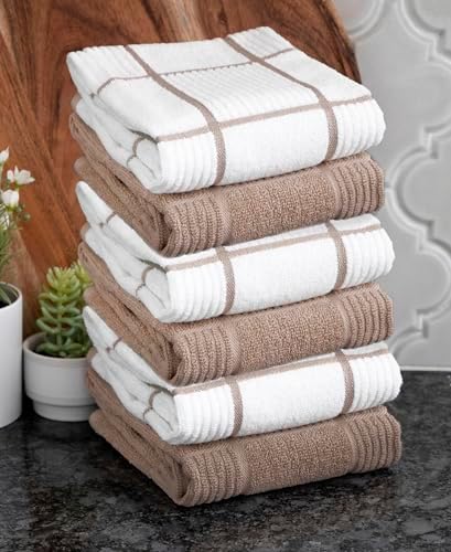 T-Fal Solid & Checked Parquet Kitchen Towels: Highly Absorbent, Super Soft Long - Image 6