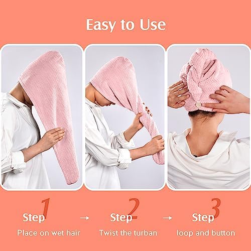 YFONG 2 Pack Large Microfiber Hair Towel Wrap - Image 6