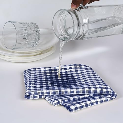 4 Pack Gingham Check Kitchen Dish Towels 16x26 Inches, Absorbent & Durable - Image 5