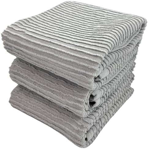 Serafina Home Light Grey Gray Kitchen Hand Dish Towels: Oversized 28" x 18" by SerafinaHome