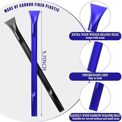 Honoson 6 Pcs Plastic Scraper Tool Non-Scratch Carbon Fiber Blue+Black - Image 2