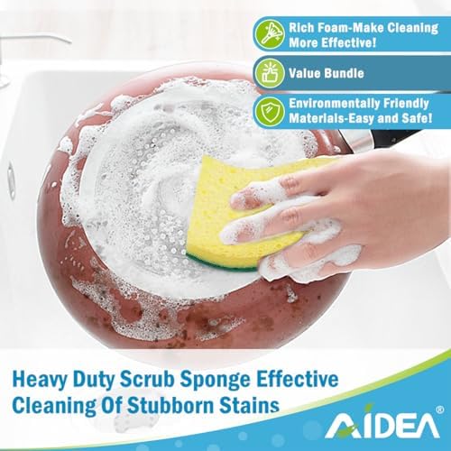 AIDEA Sponges Kitchen, Heavy-Duty Scrub Sponges, Sponge - Image 4