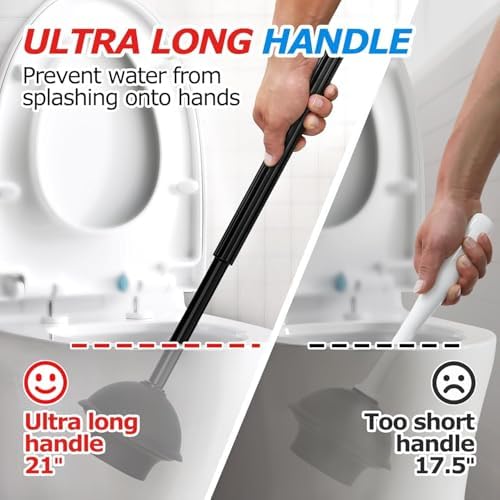 FORASTO 3IN1 Toilet Brush and Plunger Set, Crevice Cleaning Combo - Image 2