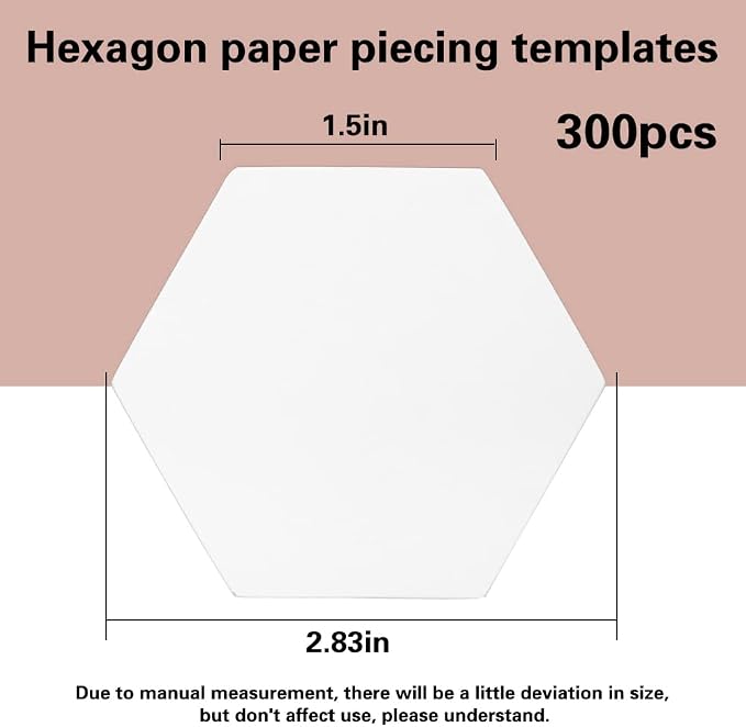 300 Count Paper Piecing Shapes Hexagon Paper Piecing Templates Quilting - Image 2