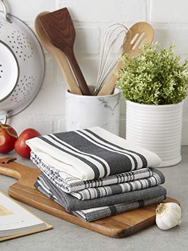 DII Assorted Woven, Kitchen Dishtowel Set, 5 Piece - Image 4