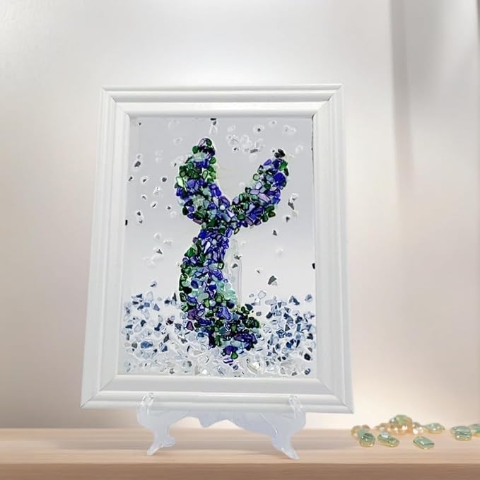 Sea Glass Art Kit, Mosaic Glass Photo Frame Set 9.5x7.5 Inch, Handcraft Style - Image 7
