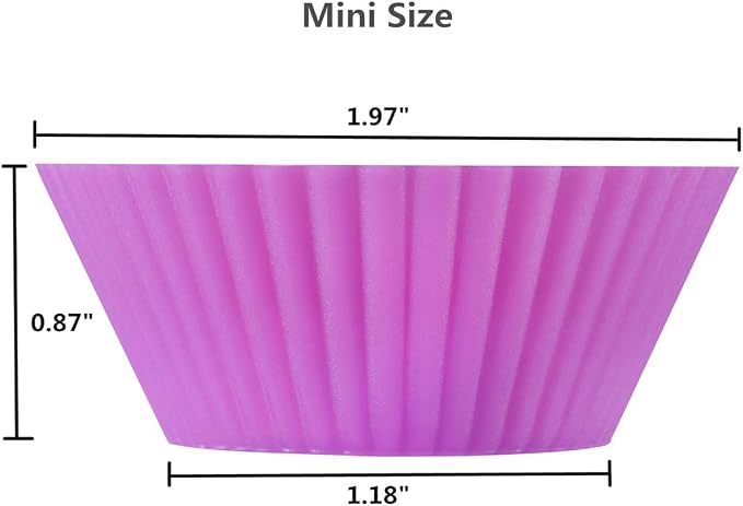 2 Inch Mini Size Silicone Baking Cups Muffin Cups, Reusable and Nonstick Mini - Image 2