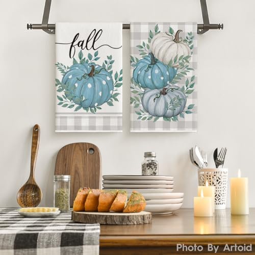 Artoid Mode Buffalo Plaid Fall Kitchen Towels Set of 2 18x26 Inch - Image 2
