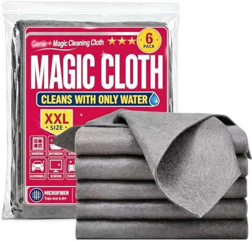 6PCs Magic Cloth, Magic Cleaning Cloth, Reusable Microfiber Cleaning Cloth by Wadfey