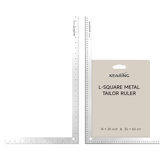 KEARING 24"x14" L-Square Ruler Other Sided Metric 60x35cm by KEARING