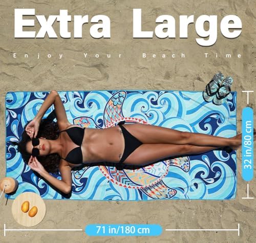 Widdonen Microfiber Beach Towel, Extra Large 4 Pack-71x32 - Image 3